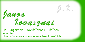 janos kovasznai business card